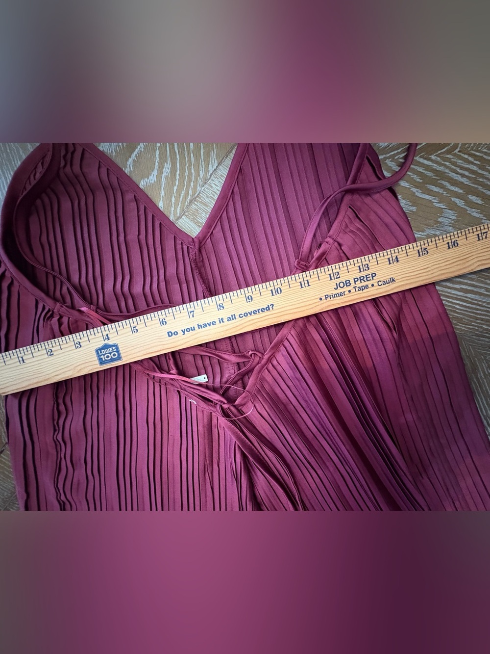 Anthropologie Sleeveless Plissé Jumpsuit size S in Wine - Picture 12 of 13